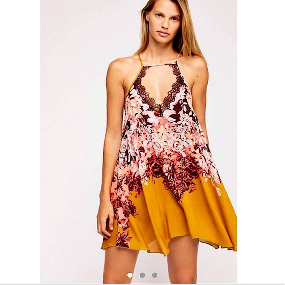 FREE PEOPLE floral slip dress